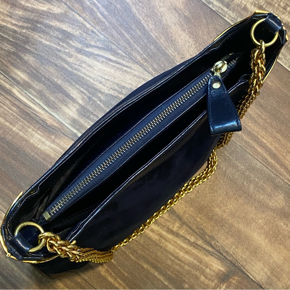 vtg Bettina Suede Bag w Rope Chain Strap • Italy - Picture 9 of 16